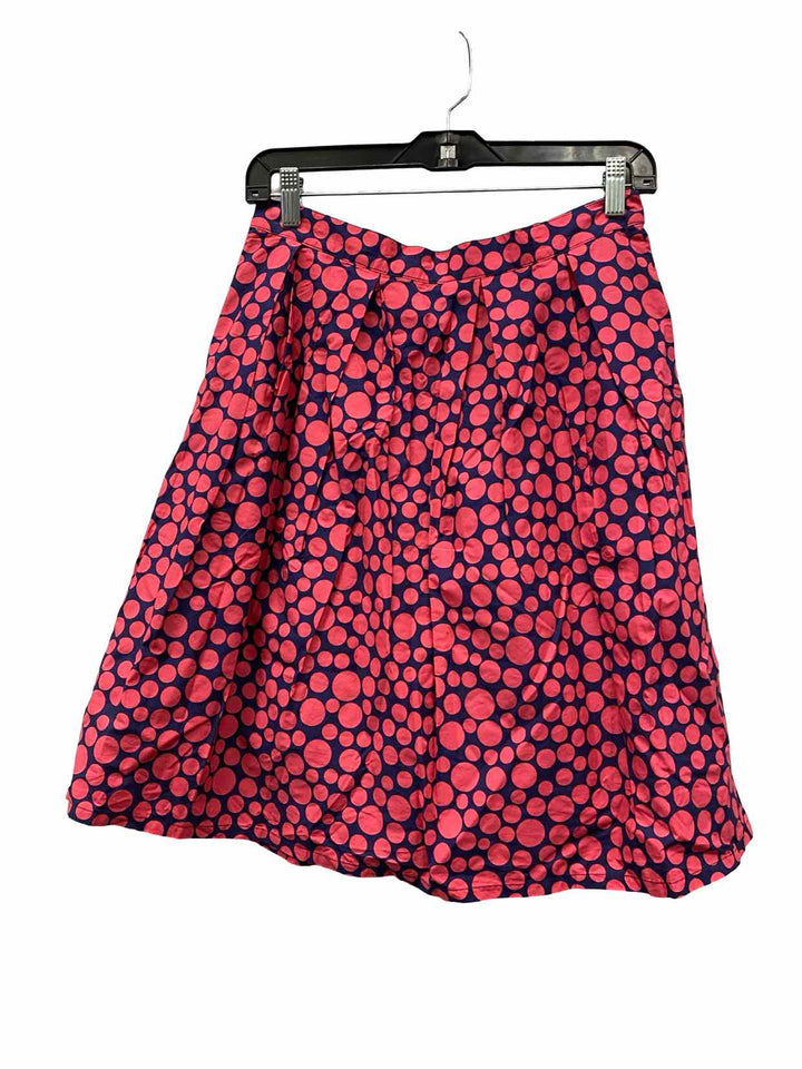 Garnet Hill Size 6 Pink Navy Blue Polka Dot 100% cotton Skirt