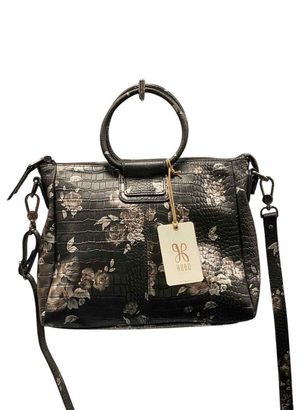 Hobo Black Rose Croco Pring Purse