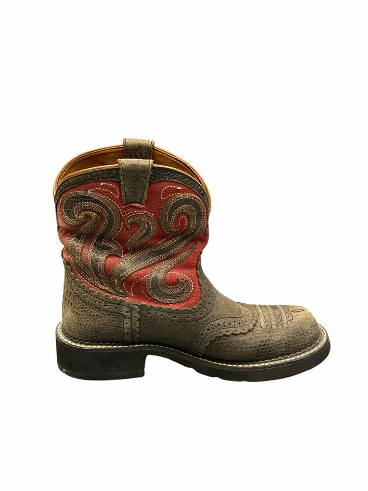 Ariat Shoe Size 8.5 Red Green Boots(Ankle)