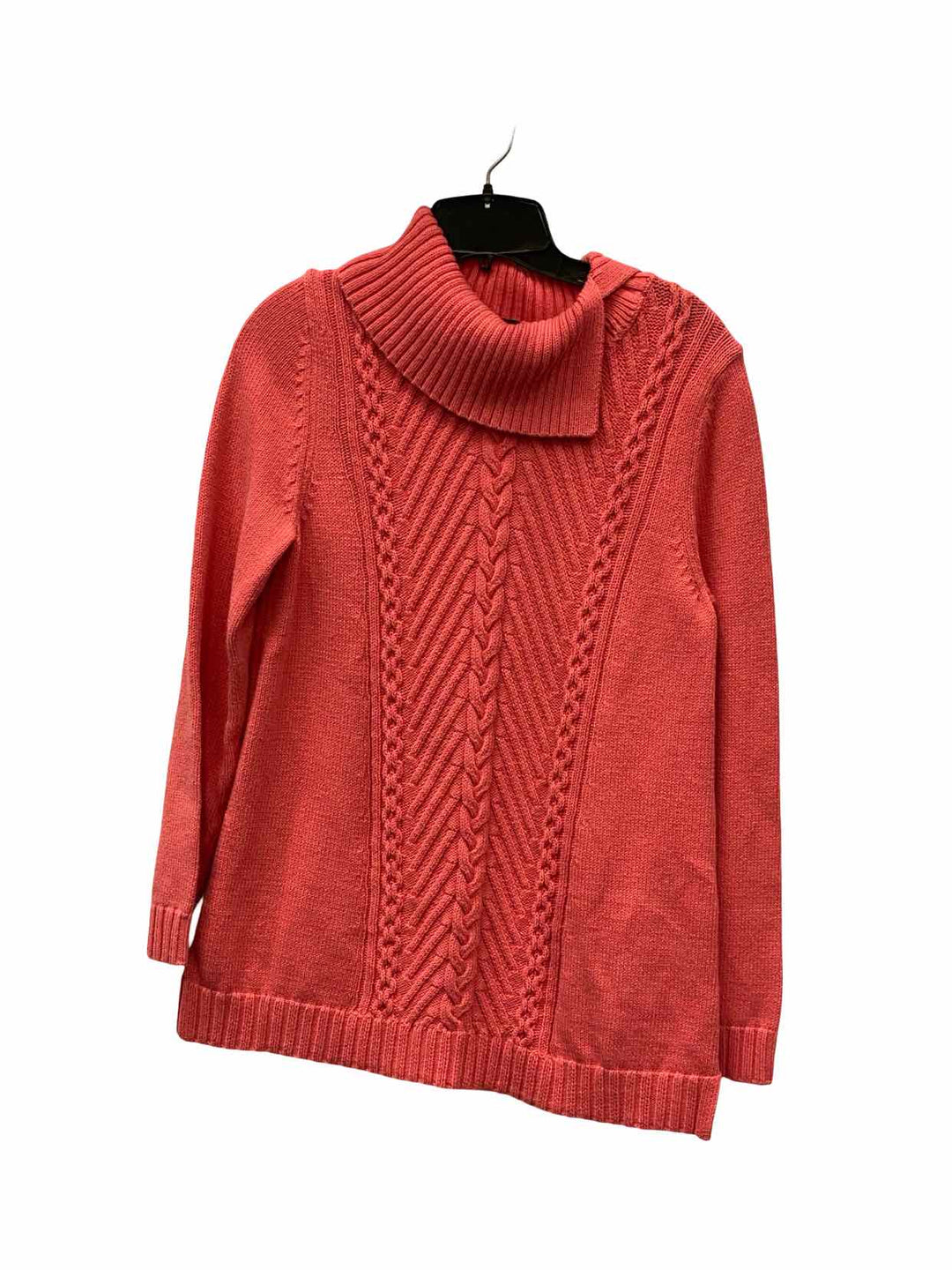 Talbots Size M Pink Cable Knit 100% cotton Sweater