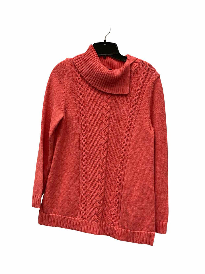 Talbots Size M Pink Cable Knit 100% cotton Sweater