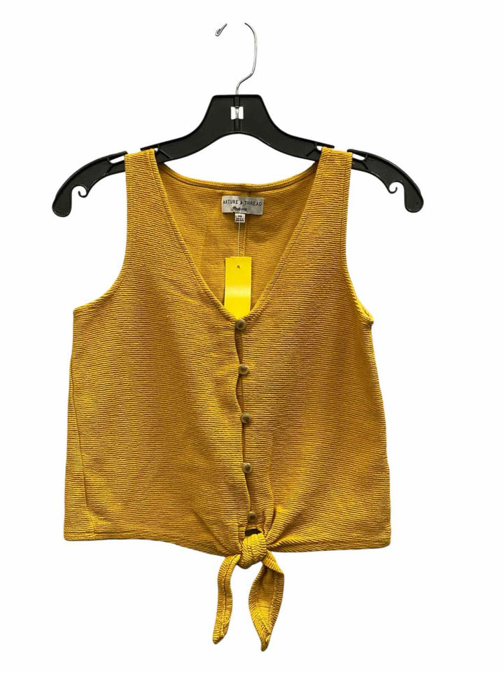 Texture & Thread Size XS Yellow 100% cotton Tank Top