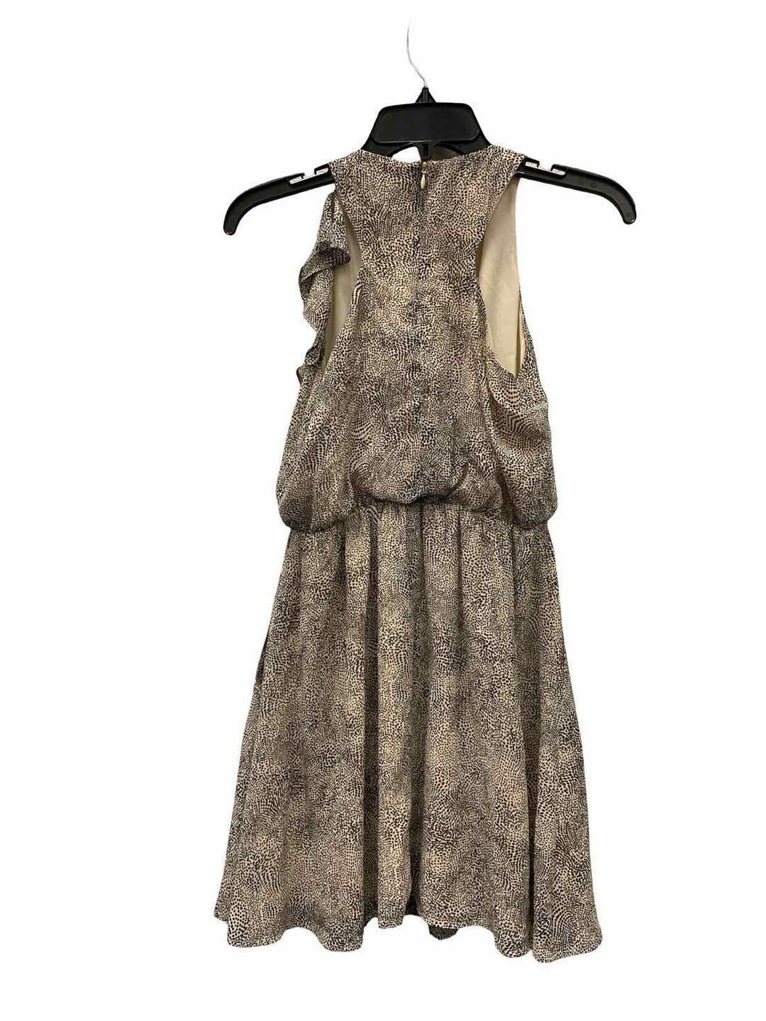 BCBG Size 0 Beige Black Print Dress