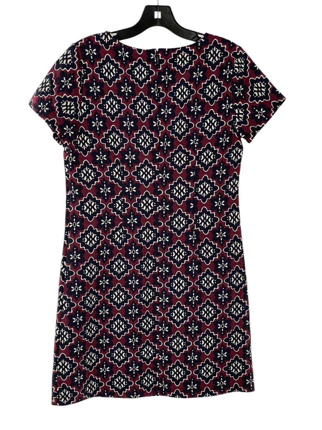 Loft Size 4 Burgundy navy Print Dress