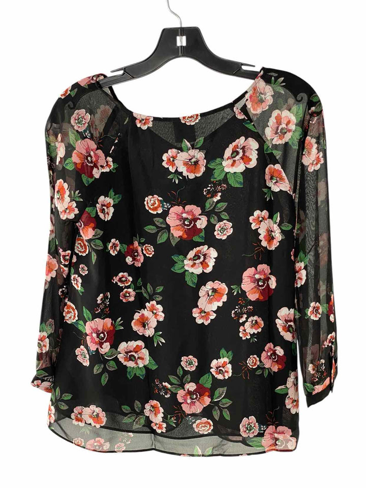 Cabi Size XS Black Pink Floral Long Sleeve Shirts