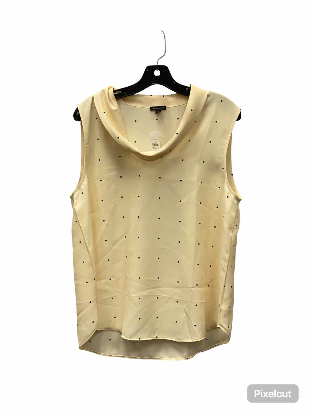 Ann Taylor Size L Nude Black Polka Dot Tank Top