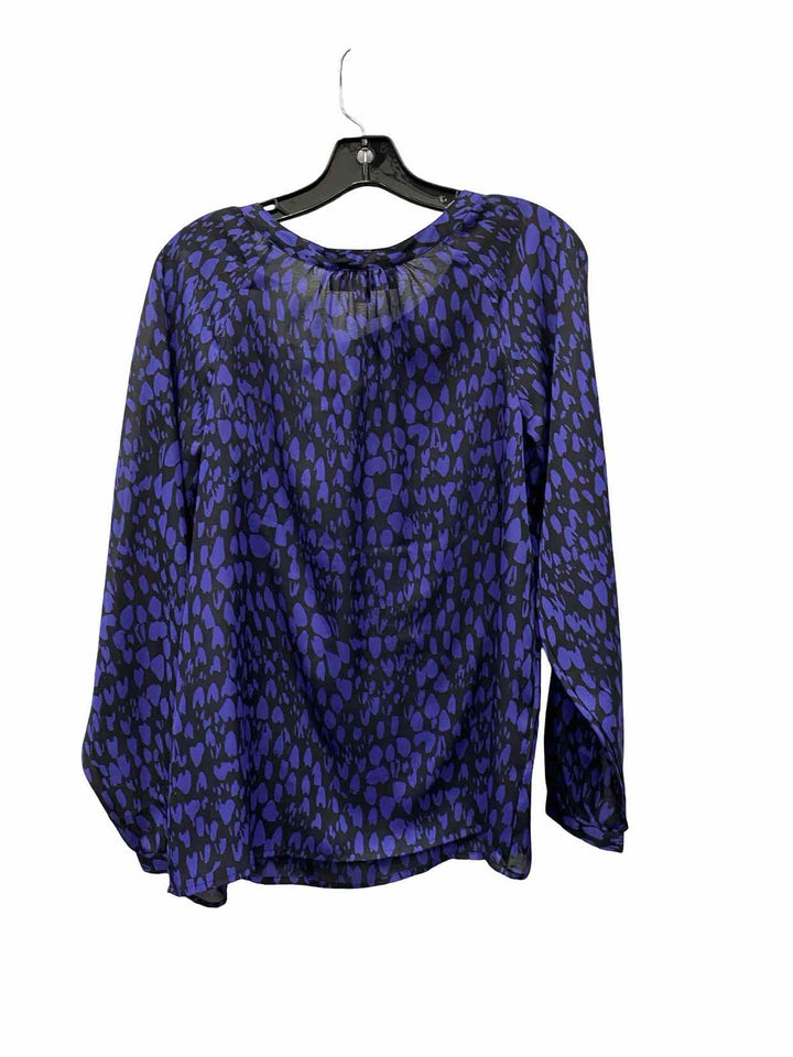 Loft Size S Purple Black Long Sleeve Shirts