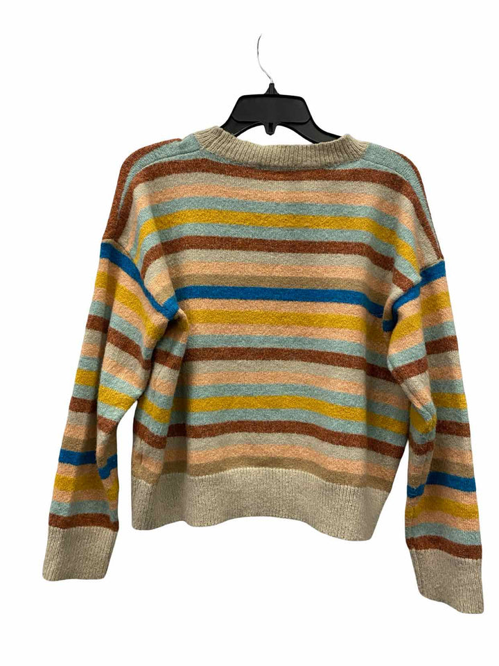 Woven Heart Size M Multi-Color Striped Sweater