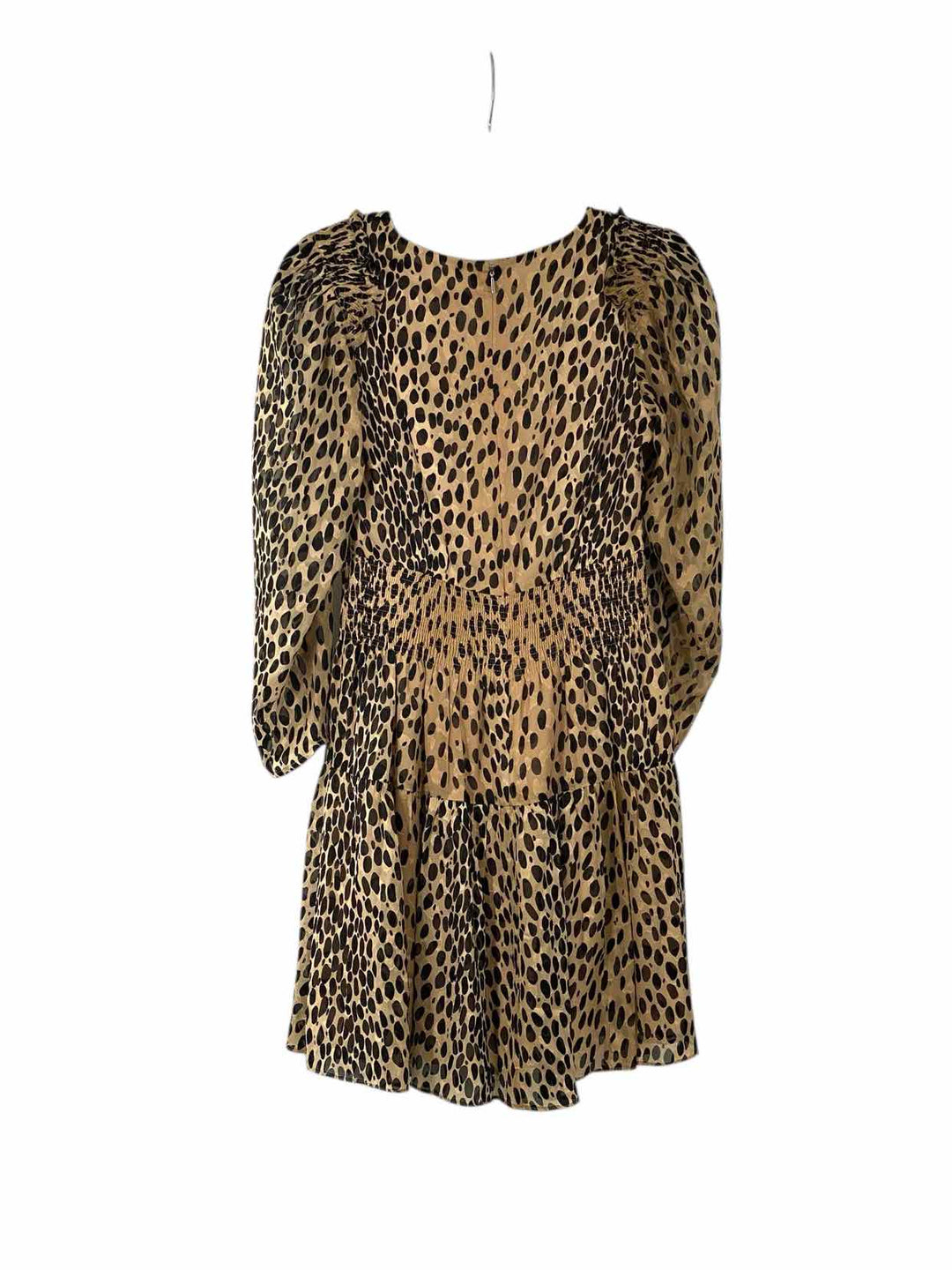 Rebecca Taylor Size XS Brown Black leapard Silk Blend Dress
