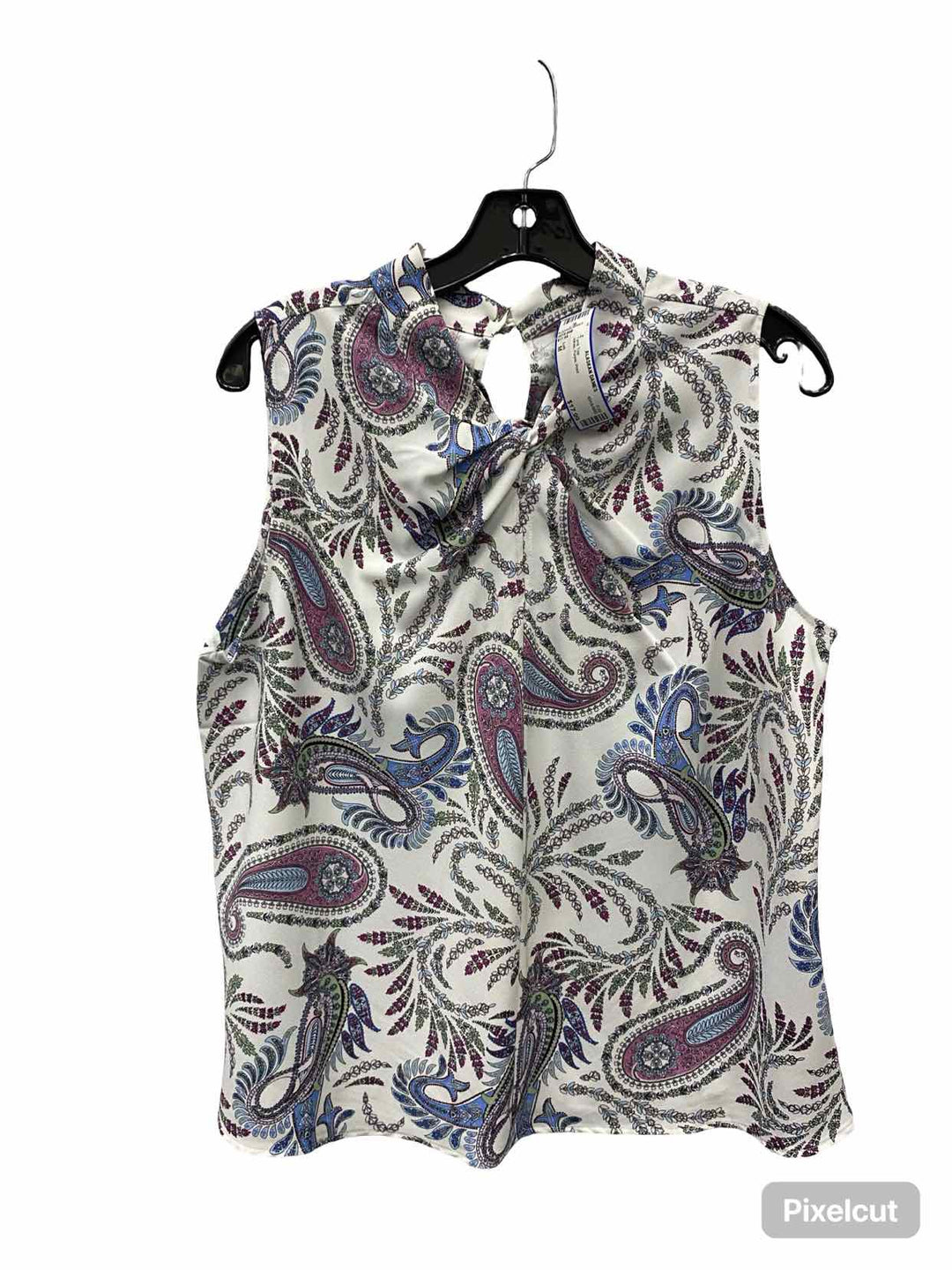 Loft Size M White Purple Print Tank Top