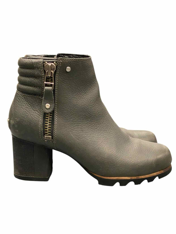 Sorel Shoe Size 8.5 Gray Leather Boots(Ankle)