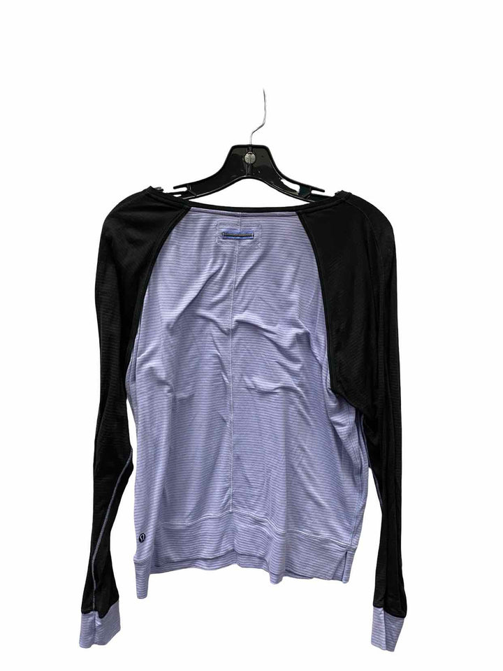 Lululemon Size 6 Blue Black Striped Long Sleeve Shirts