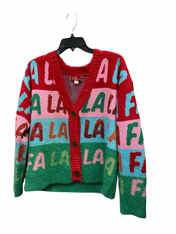 33 Degrees Size M Red Multi Sweater