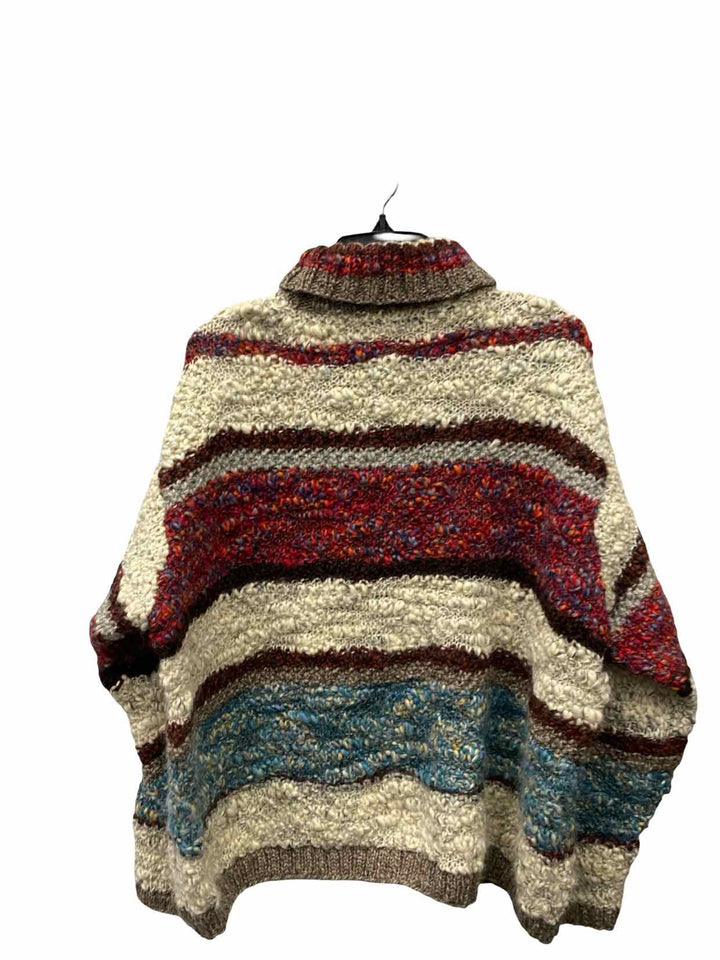 Eddie Bauer Size L Beige Red 100% Wool Sweater