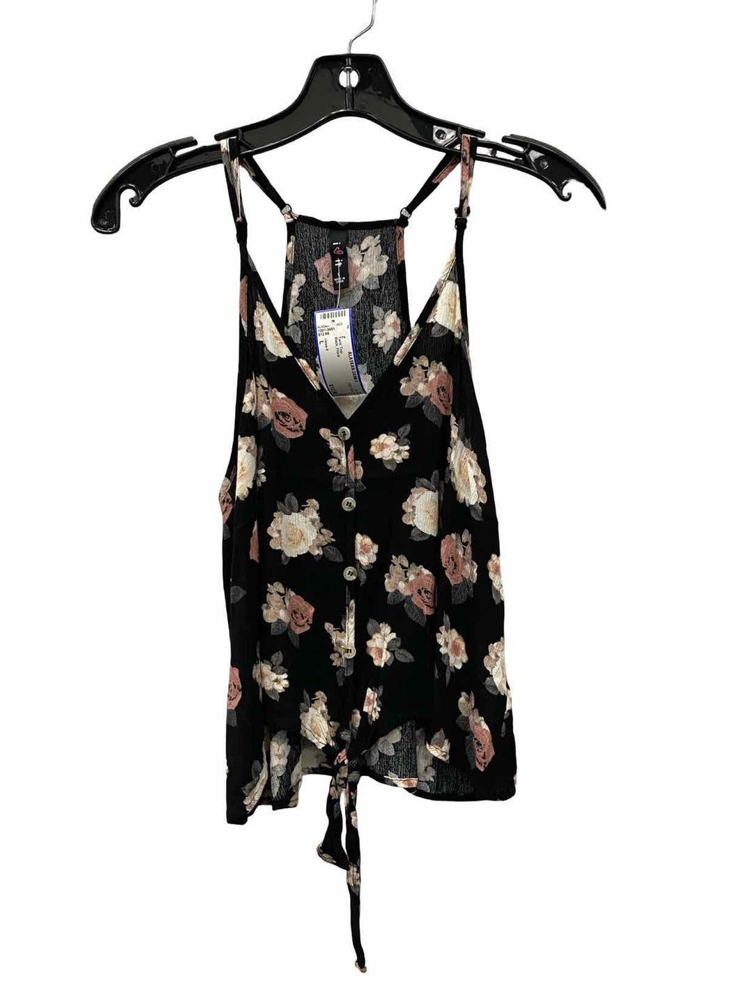 i love it Size L Black Floral Tank Top