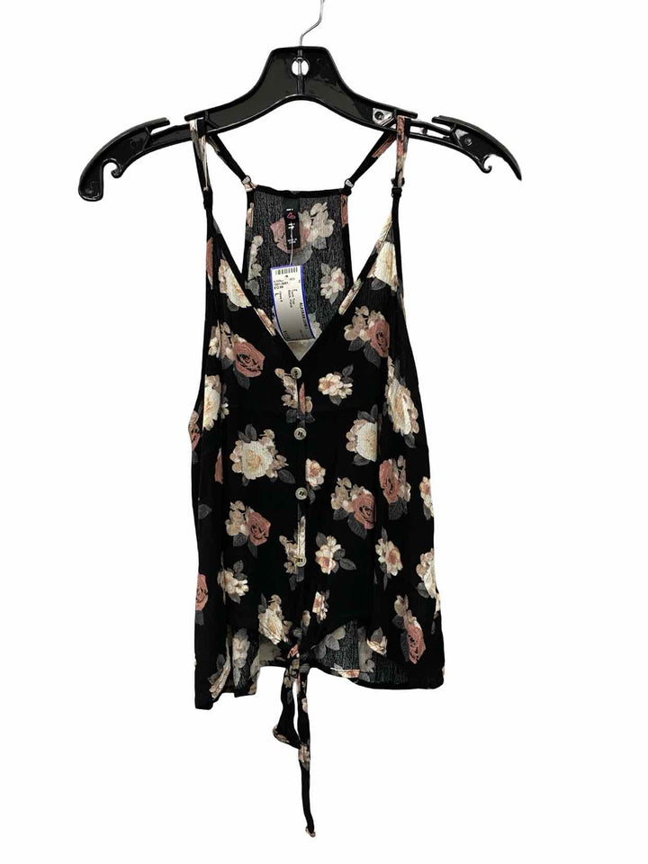 i love it Size L Black Floral Tank Top