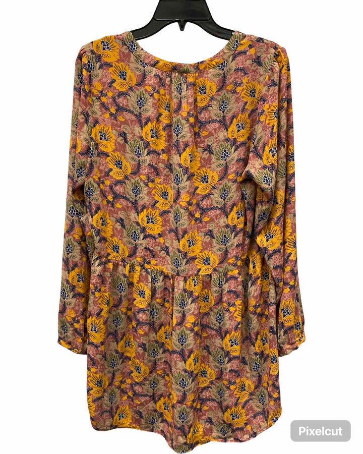 DR2 Size L Pink Multi Print Long Sleeve Shirts