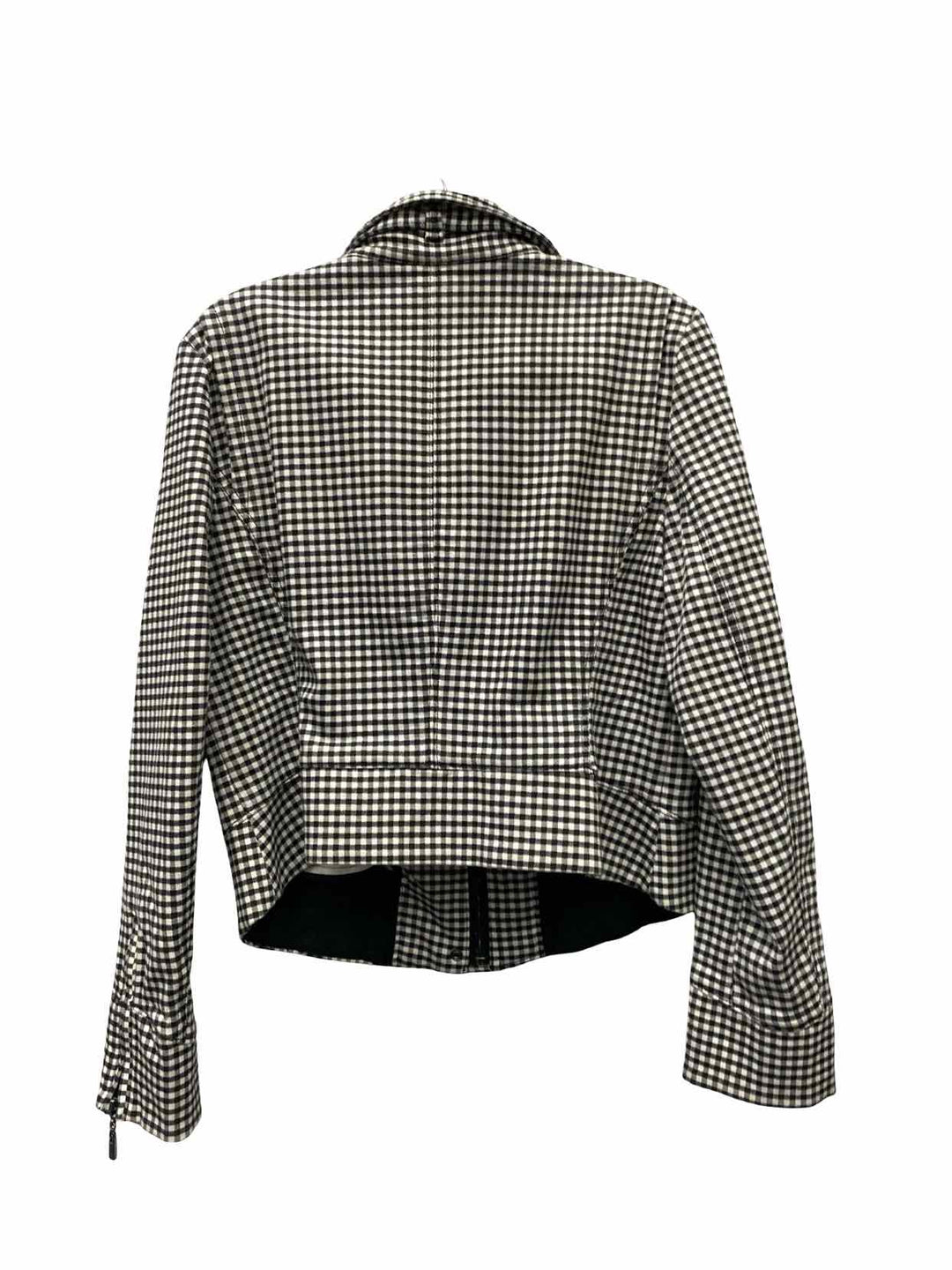 White House Black Market Size 12 Black White Checkered Jacket