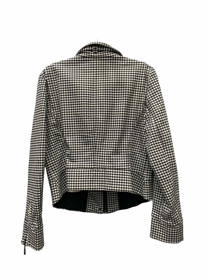 White House Black Market Size 12 Black White Checkered Jacket