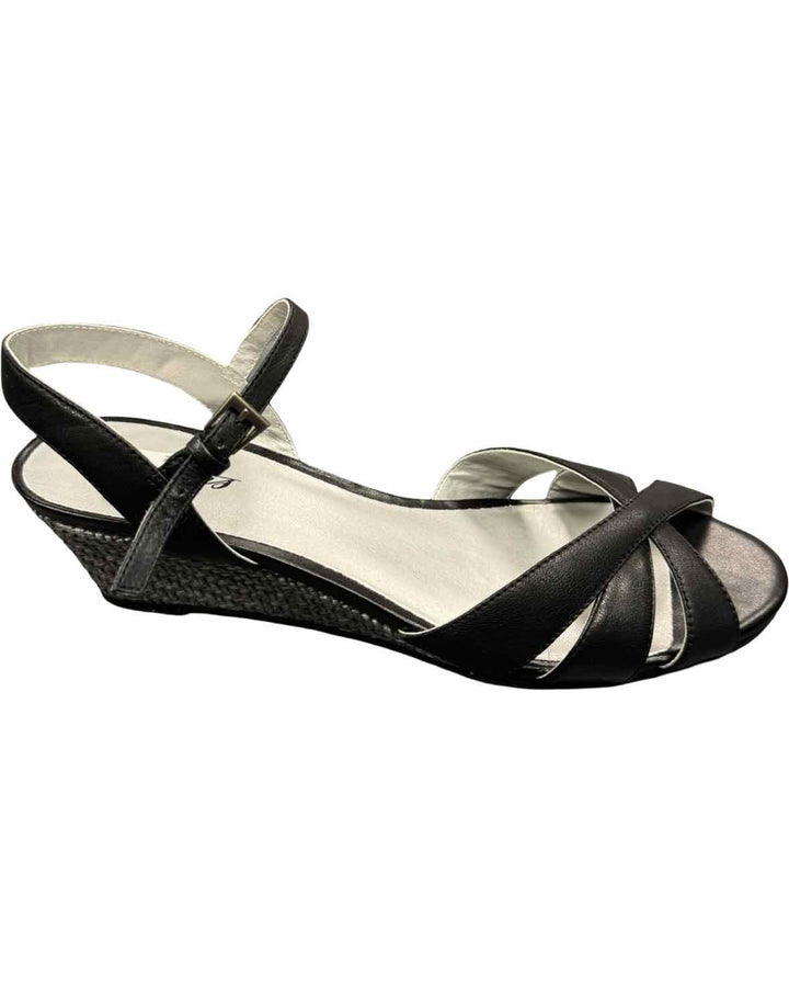 Trotters Shoe Size 8 Black Strappy Wedge Sandals
