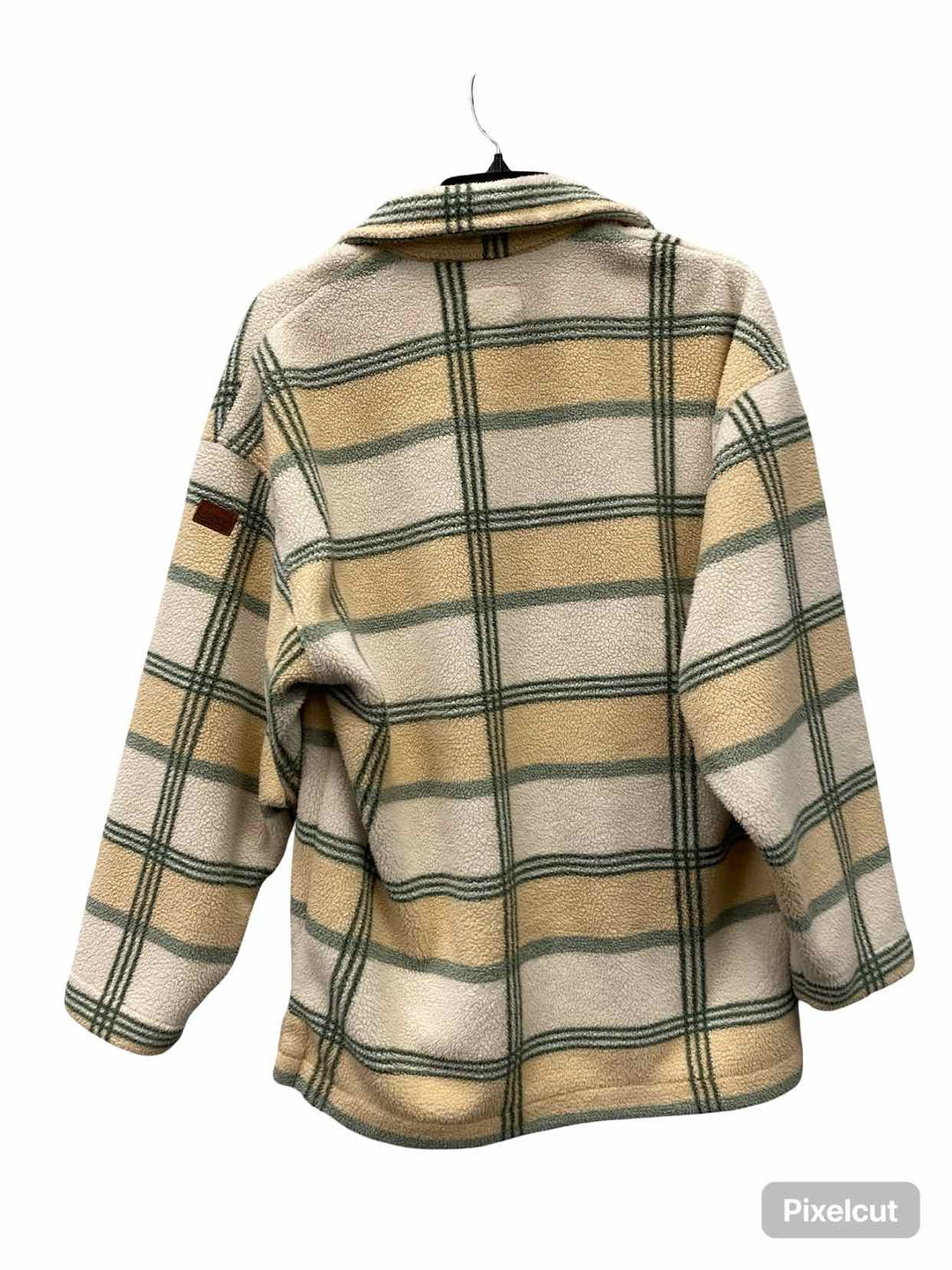 Roxy Size XS Yellow Green Plaid Fleece Jacket