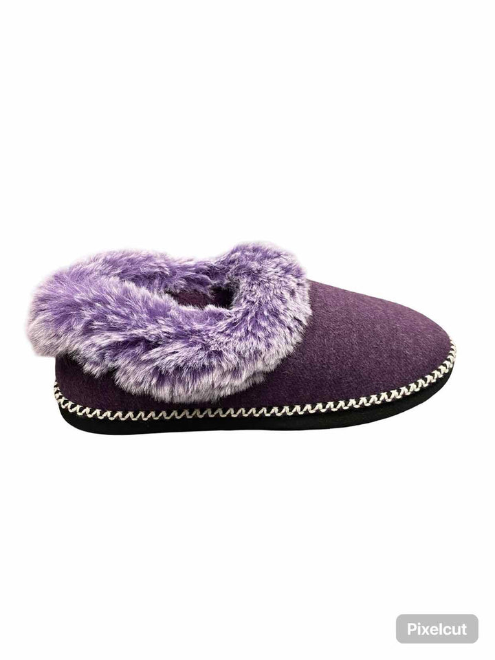 EverFoams Shoe Size 10 Purple Faux Fur Slippers