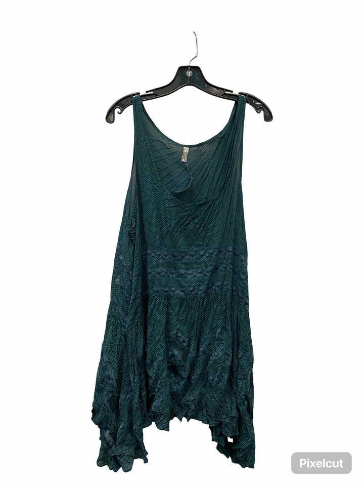 Free People Size XL Green White Dots Tank Top
