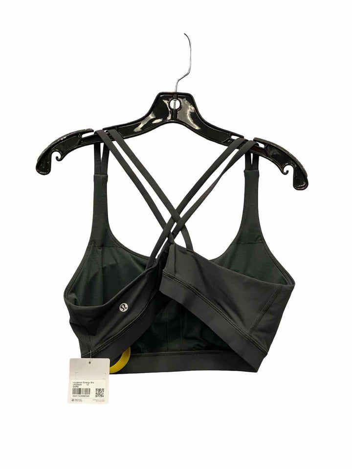 Lululemon Size 12 Black Blue Stripe Athletic Bra