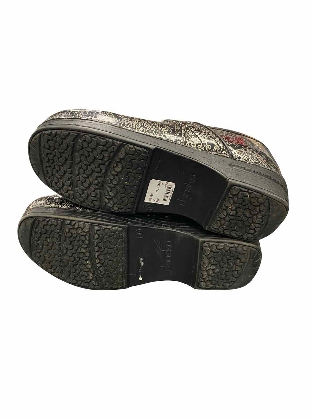 Dansko Shoe Size 40 Black Silver Clogs