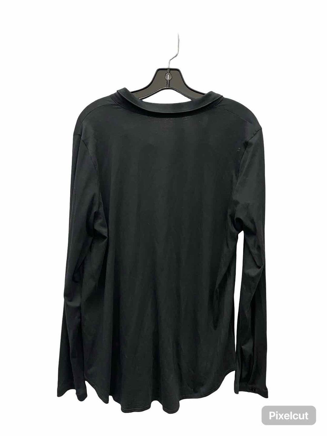 Eileen Fisher Size L Black 100% Organic Cotton Long Sleeve Shirts