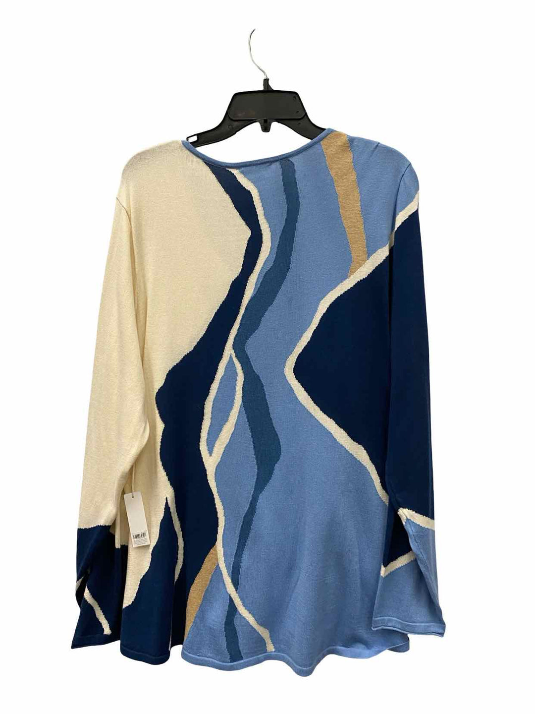 Chico's Size XXL Blue Cream Sweater