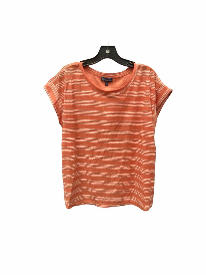 Democracy Size XL Pink White Striped Short Sleeve Shirts