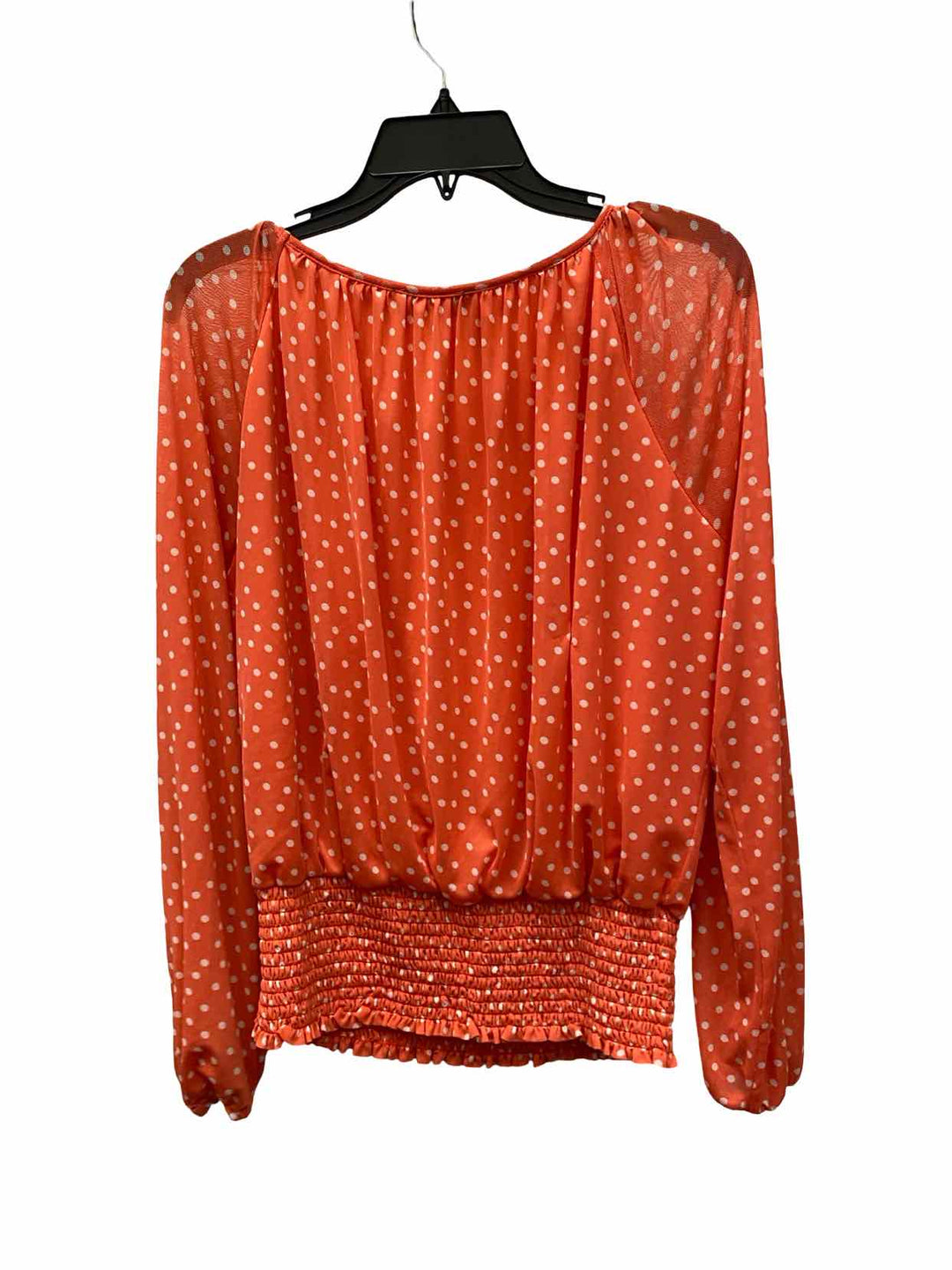 Harper Size S Coral White Poka dot Long Sleeve Shirts