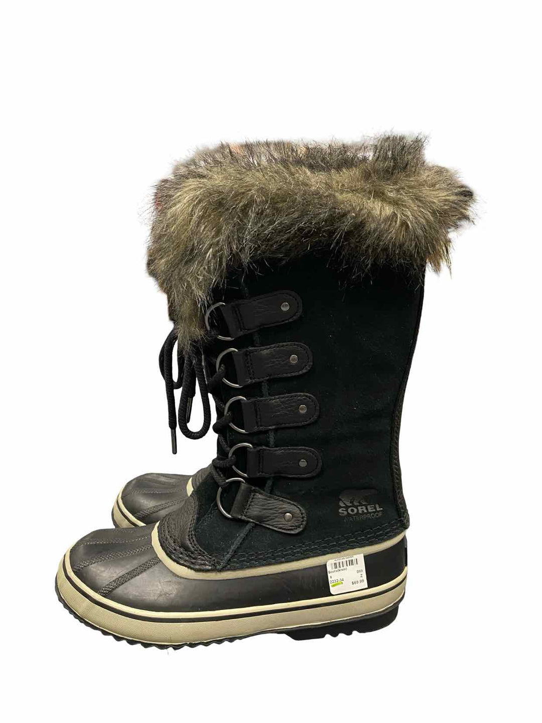 Sorel Shoe Size 8 Black Joan of Arctic Waterproof Boots(knee)