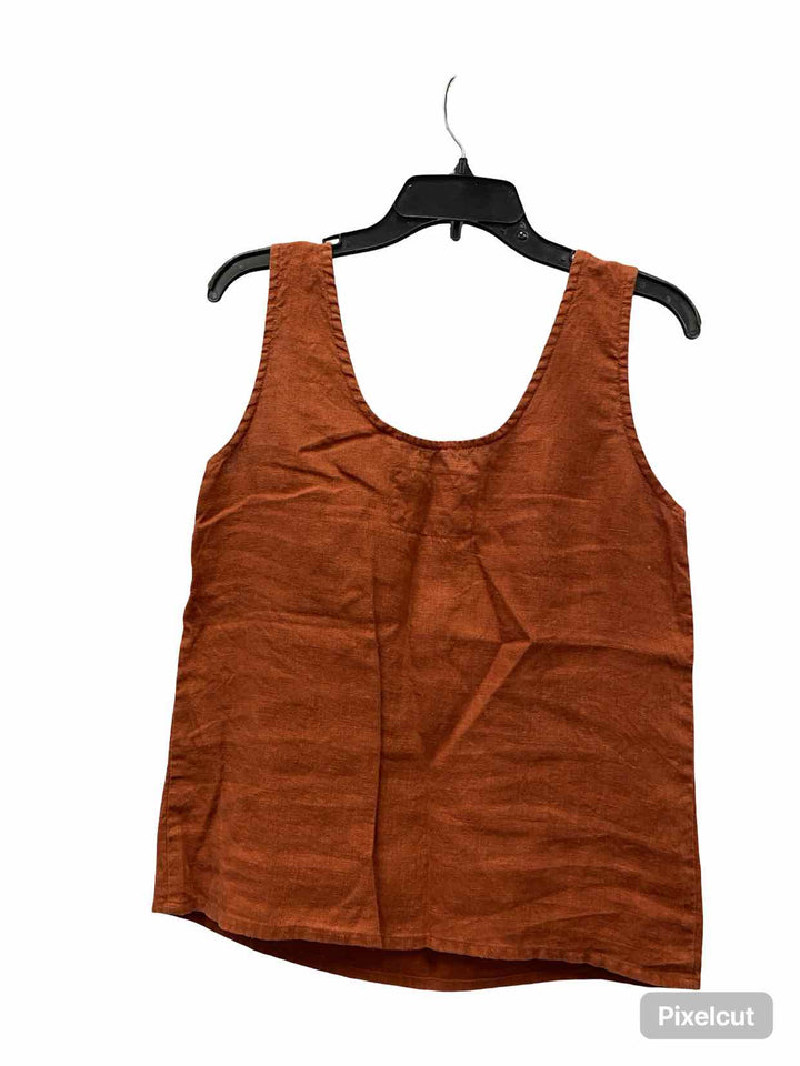 Not Perfect Linen Size S Rust 100% Linen Tank Top