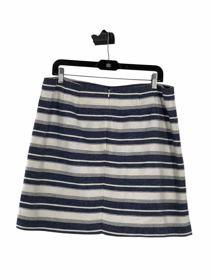 Loft Size 12 White Blue Stripe Skirt