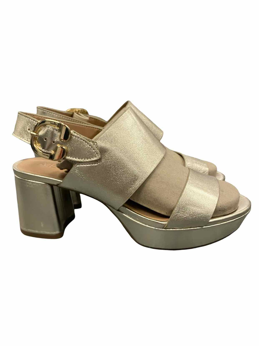 Aerosoles Shoe Size 9 Gold Leather Wedge Camera Heels