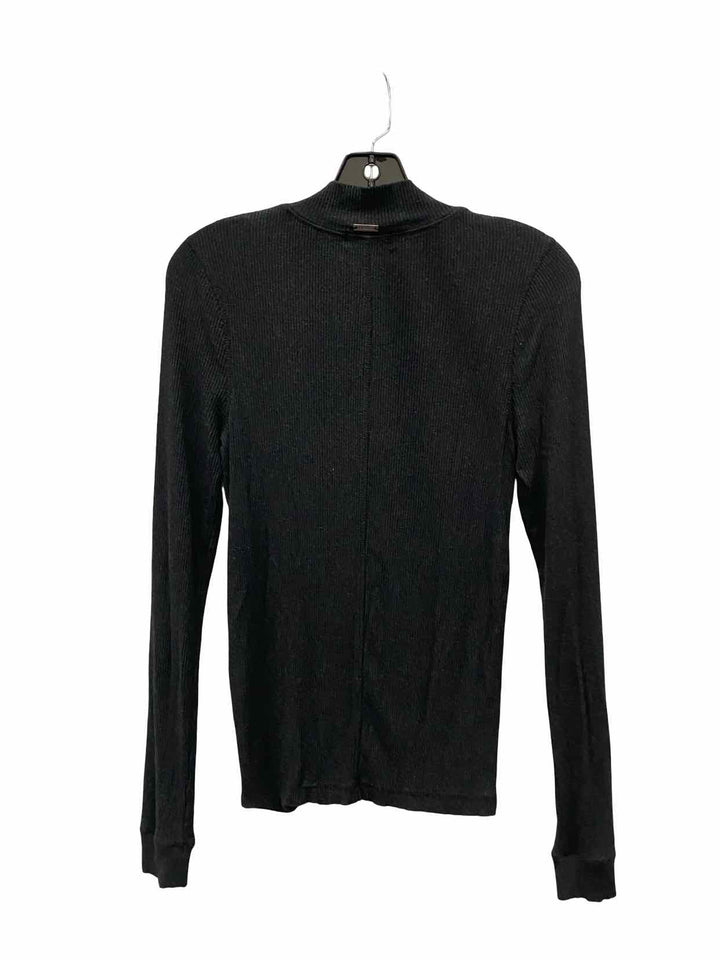 PrAna Size M Black Ribbed 91% tencel Long Sleeve Shirts