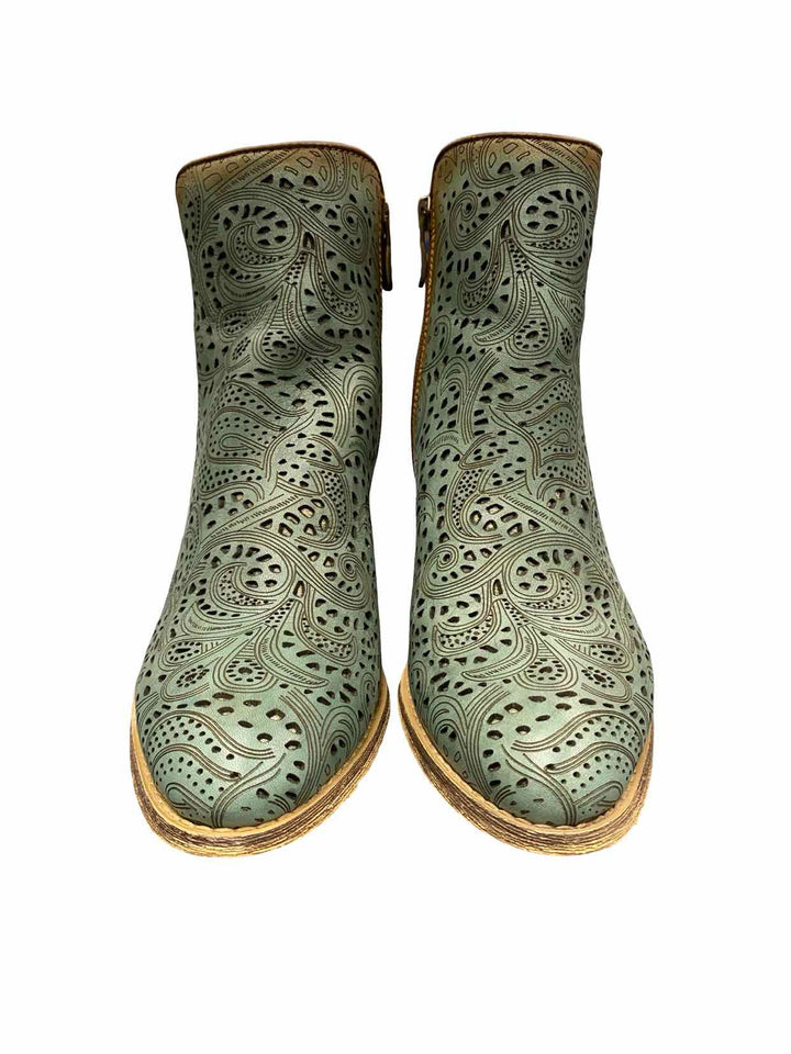 L'Artiste Shoe Size 39 Teal Leather Alivia Boots(Ankle)