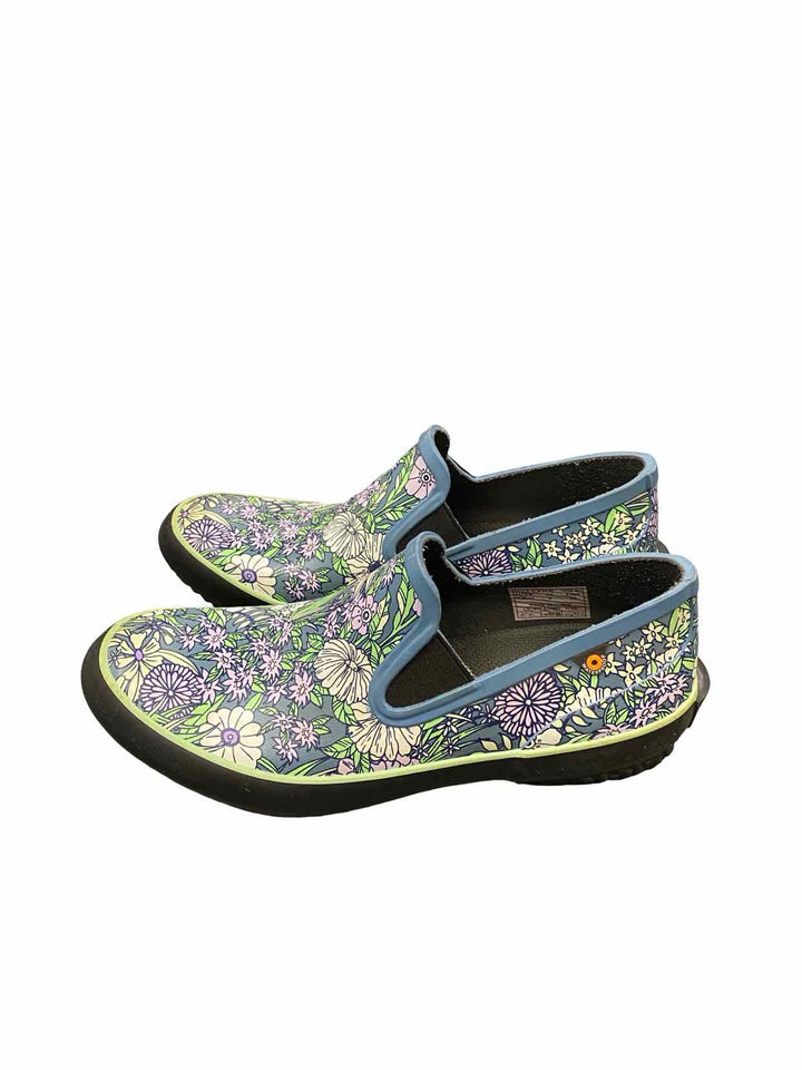 Bogs Shoe Size 8 Blue Floral Garden Shoe Boots(Ankle)