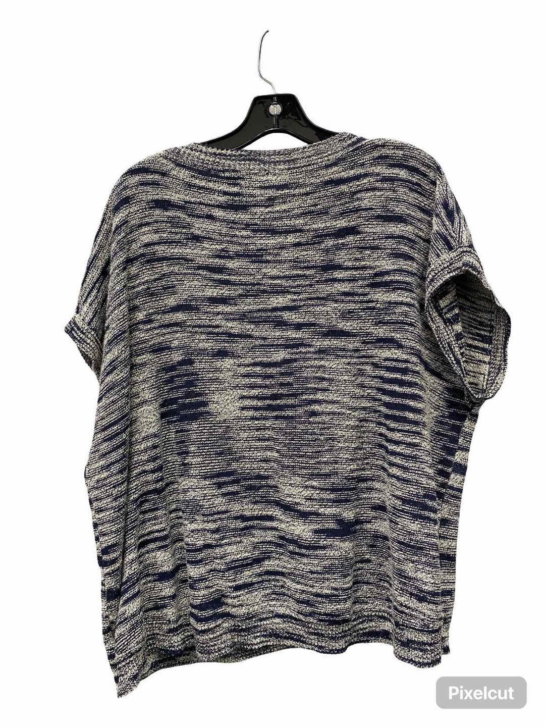 Liz Claiborne Size L White Blue Print Sweater