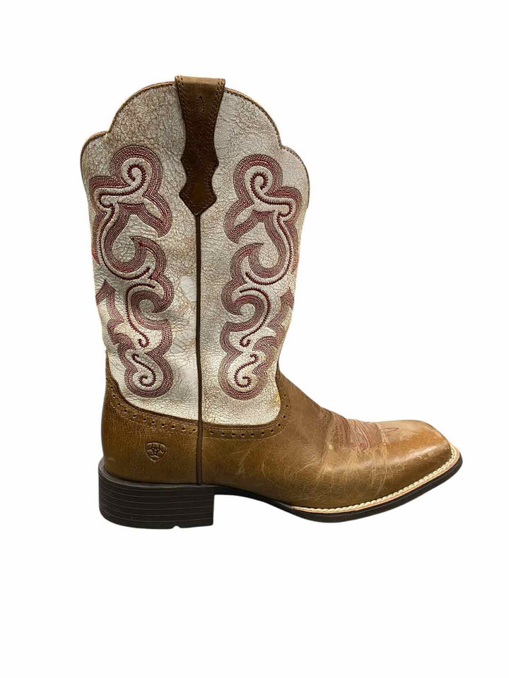 Ariat Shoe Size 12 Brown White & Red Boots(Ankle)