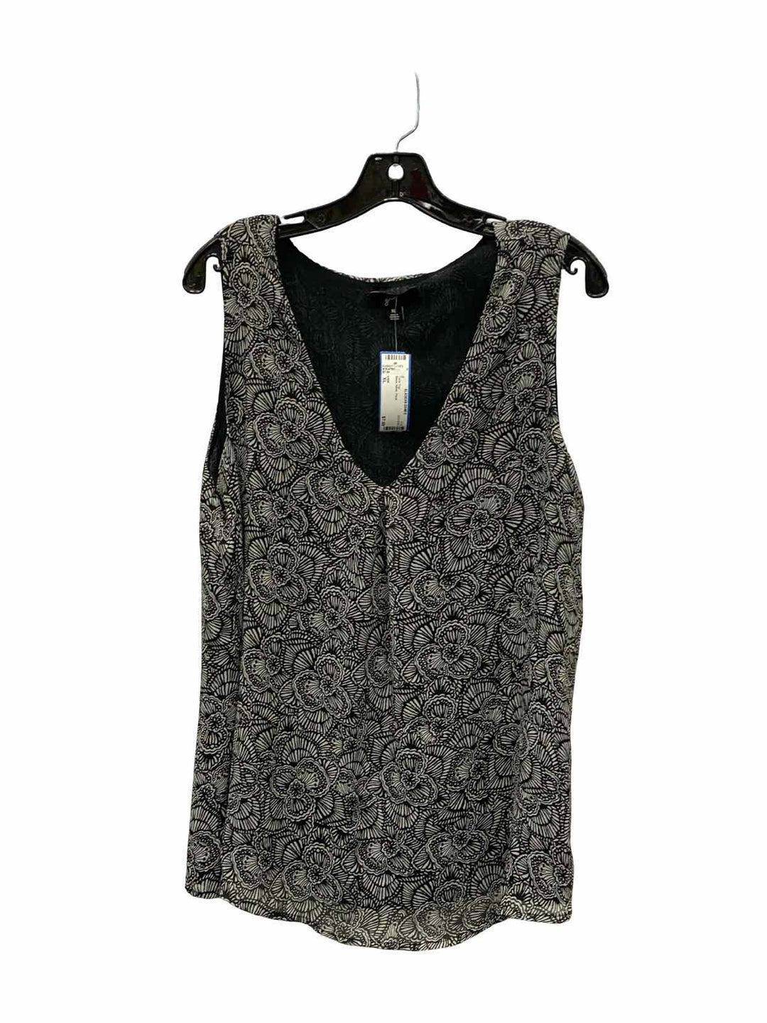 GNW Size XL Black White Floral Tank Top