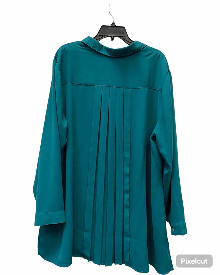 J Jill Size 2X Green Long Sleeve Shirts