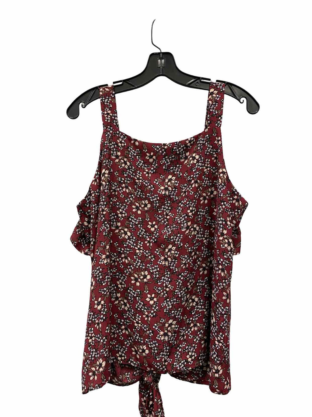 Studio B by Bobeau Size L Marroon Floral Tank Top