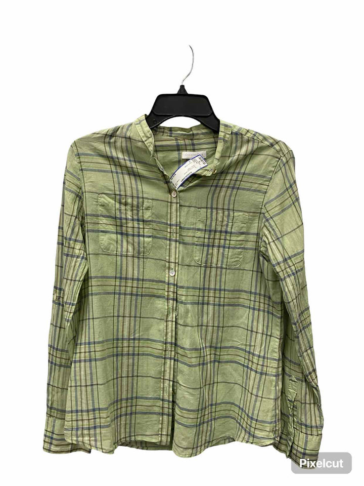 Charter Club Size 4 Green Plaid Short Sleeve Shirts