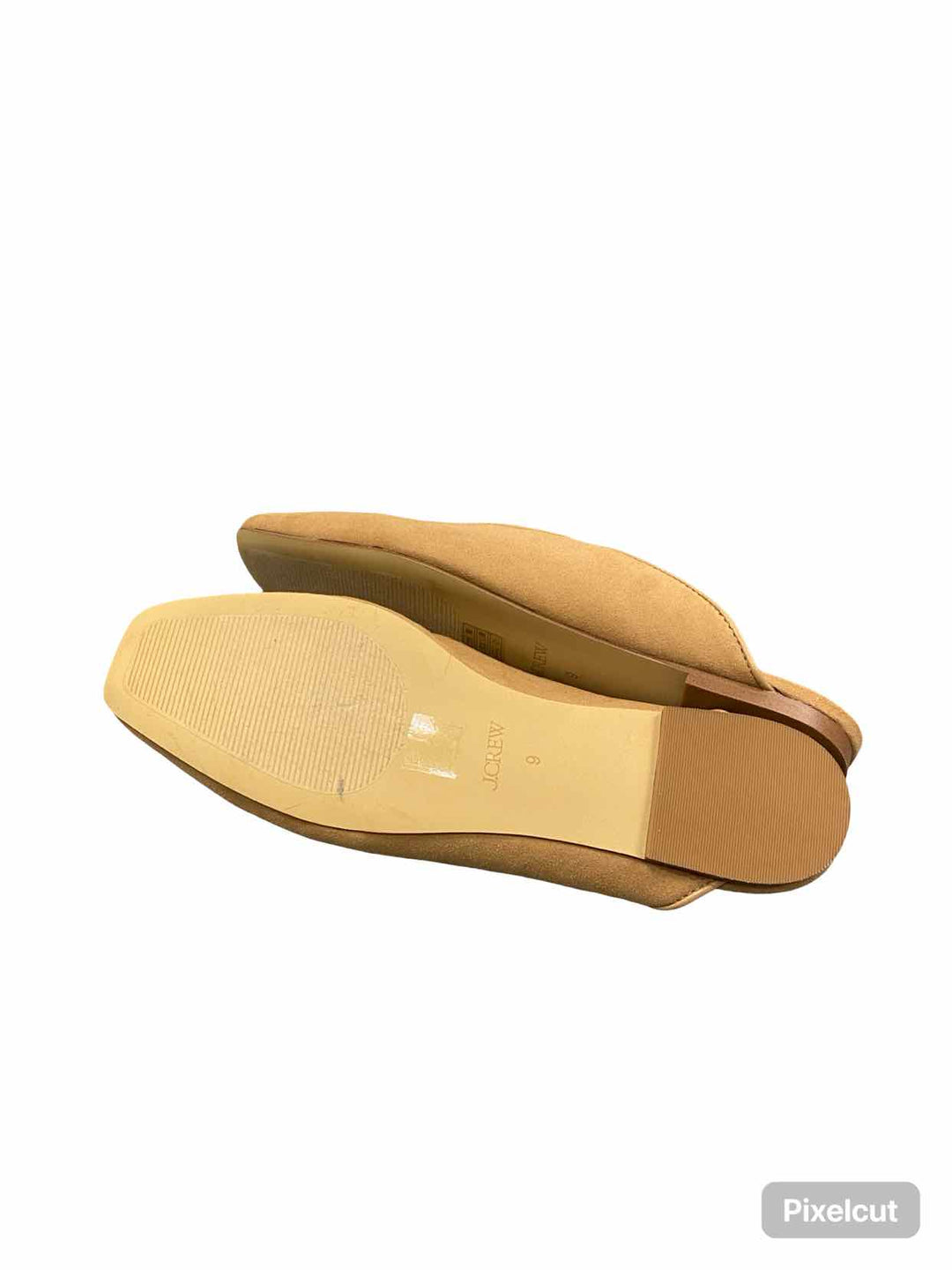 J Crew Shoe Size 9 Beige Faux Suede Bow Slip On Mules