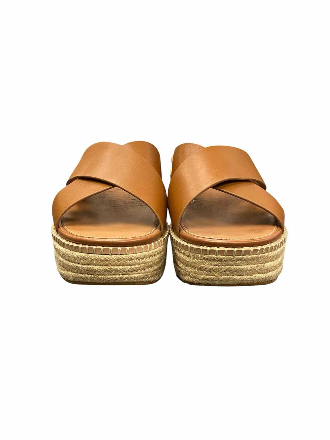 Fitflop Shoe Size 8.5 Brown Leather F-Mode Espadrille Sandals