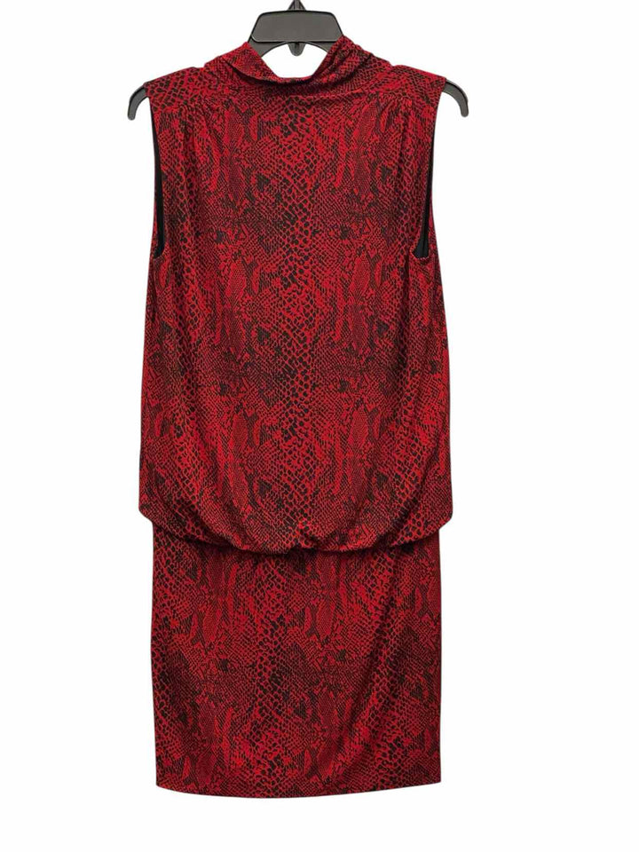 Michael Kors Size S Red Black Print Dress