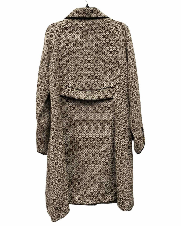 Frock Shop Size XL Brown Tan Geometric Coat(Long)
